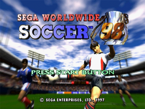 Worldwide Soccer 98 title screen for Sega Saturn